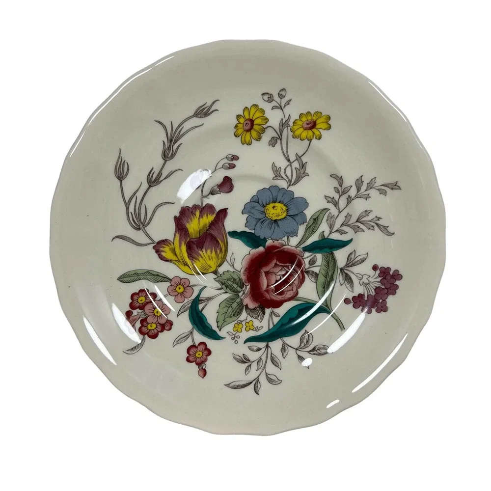 Spode Porcelain Style Gainsborough (Marlborough) Saucer S245AO Floral Vtg